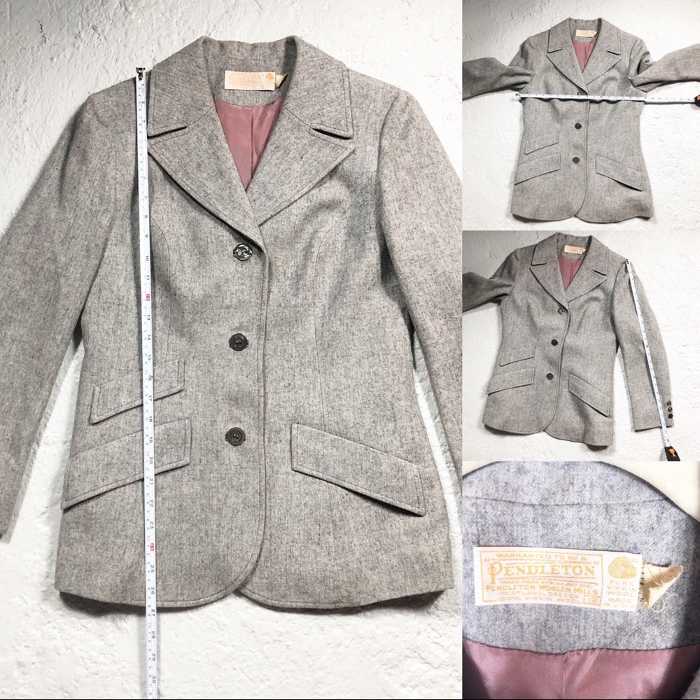 Pendleton Virgin Wool Gray Blazer - image 4